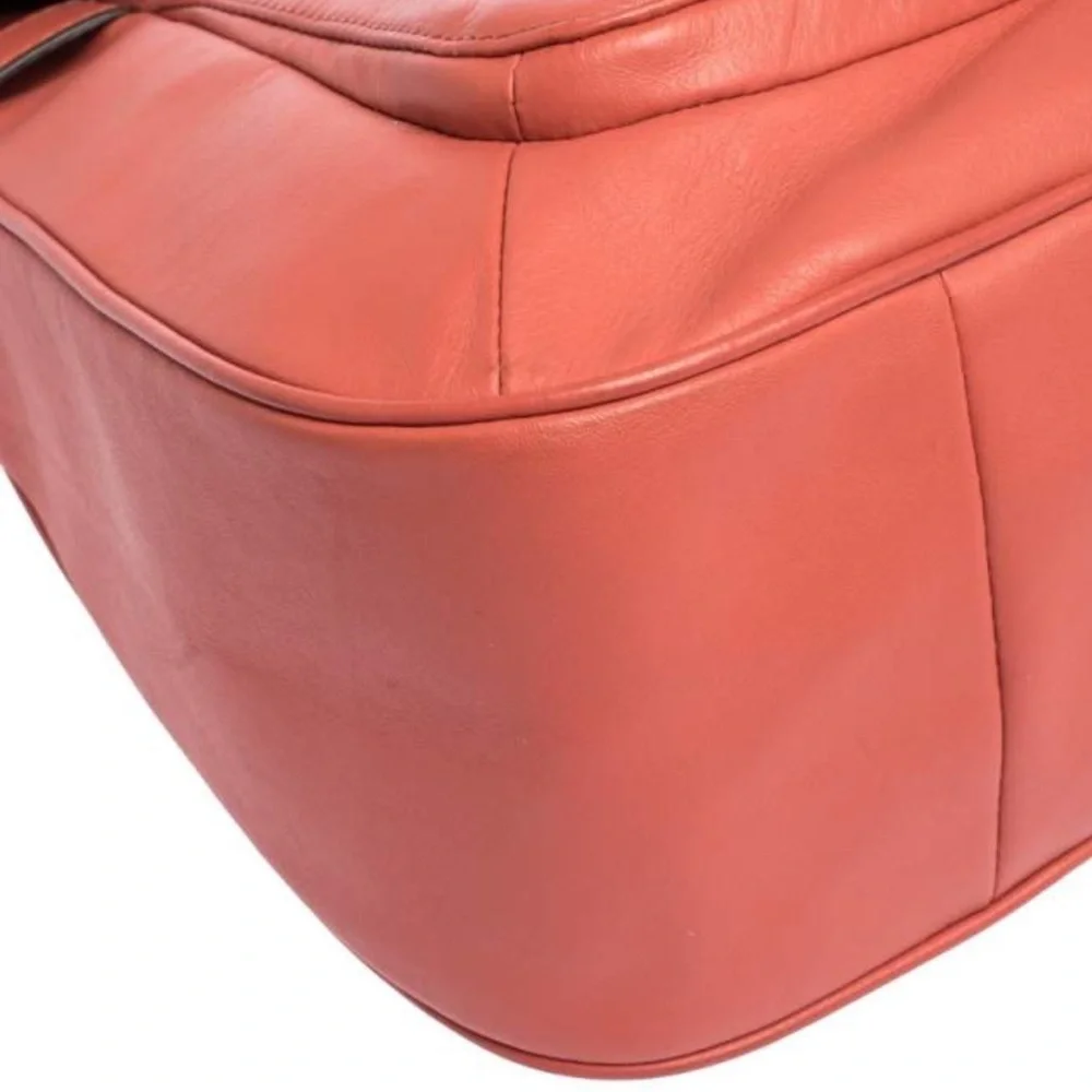 COACH Taylor Marin Satchel Coral Salmon Pink Leather F26781 Crossbody Bag $398 - Picture 9 of 15